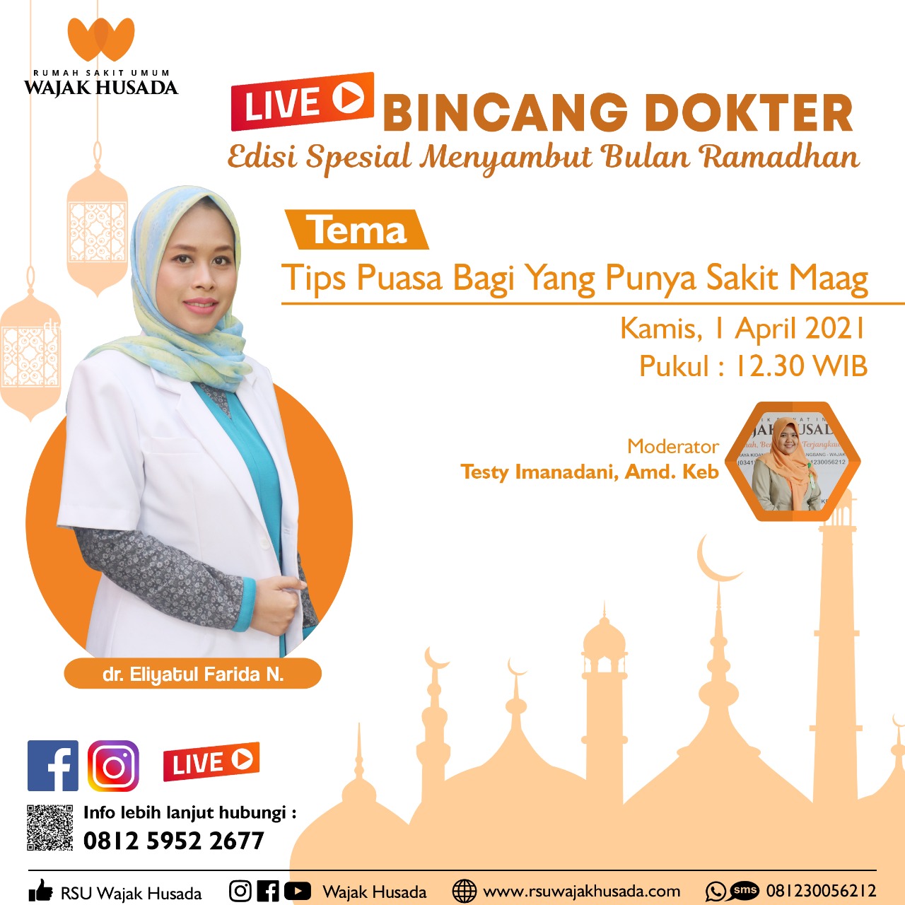 Live Bincang Dokter Bersama dr. Ellyatul Frida N Tips Puasa Bagi yang Punya Sakit Maag